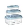 Caja rectangular de almacenamiento para refrigerador estilo nórdico Juego de tres piezas Caja para mantener frescos Caja de almacenamiento para frutas y verduras para horno microondas