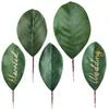 Hojas de Magnolia, Hojas para Arreglos Florales Artificiales, Accesorios de Hojas de Cartón para Tarjetas de Boda Transfronterizas, Flores de Tela con Adhesivo