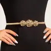 Corrente de Cintura de Metal Estilo Maduro Transfronteiriça com Pequenas Estrelas Douradas e Design Floral, Corrente Personalizada em Relevo, Cinto de Cintura de Alta Qualidade