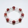 [Pasando la Mañana Juntos] Pulsera de Cristal Lepidolita Rosa Natural para Mujer, Círculo Único, Pulsera Versátil de Cristal Blanco al por Mayor