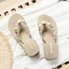 Comercio exterior nuevas chanclas de cuña de imitación de paja chanclas de moda para mujer zapatos casuales de playa fábrica en stock