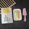 Nuevo Juego Desechable de Cuchillo, Tenedor y Plato para Pastel, Combinación de Plato y Tenedor para Hornear, Vajilla de Cumpleaños, Plato, Tenedor y Vela de Papel Biodegradable