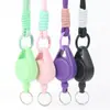 Corda Trançada de Loop Rápido Transfronteiriça Fivela de Puxar Fácil Cabo de Aço em Formato de Gota Macaron Chaveiro Retrátil Anti-perda Anti-roubo