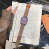 Cuadros Retro Lana Correa Ancha de Cuero Adecuado para Apple Watch Iwatch12 Generación 11/10Ultrase