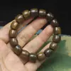 Pulsera Grande de Ágata Rectangular para Hombres y Mujeres, Regalo de Cuentas de Madera para Oración Budista