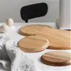 Bandeja de Madeira de Carvalho e Acácia Estilo Japonês Transfronteiriça para Uso Doméstico, Bandeja Redonda Simples de Madeira Maciça, Bandeja de Chá, Bandeja de Servir, Bandeja de Lanches, Prato de Madeira