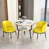 Conjunto de Três Peças de Mesa de Café e Cadeiras de Varanda de Luxo Leve, Mesa de Chá para Casa, Conjunto de Mesa e Cadeiras Modernas para Reunião de Escritório, Mesa Redonda Pequena