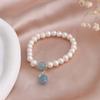 Pulsera de perlas de agua dulce naturales piedra natural jade rosa novias con cuentas libro rojo pequeño explosiones mayoreo pulsera