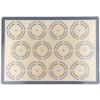 Esterilla para hornear de doble círculo gris, gruesa, resistente a altas temperaturas, de fibra de vidrio y silicona, ideal para uso doméstico.