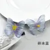 Mini flor de borboleta colorida DIY, cabeça de flor artificial em tecido de seda, material e acessórios de flor para grampo de cabelo, pequenos adereços para arranjos florais de casamento