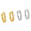 Pendientes de Corazón de Circonita Transfronterizos Europeos y Americanos, Simples y Lujosos para Mujer, Versátiles y Elegantes, Pendientes de Clip de Gama Alta, Pendientes de Moda de Nicho