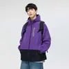 2023 Marca de moda americana chaqueta de trabajo a juego colorida para hombre otoño Nueva holgada con capucha moda nacional casual chaqueta para hombre