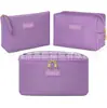 Bolsa de Cosméticos Estilo Nuevo, Bolso de Mano Cuadrado de PU para Mujer, Bolsa Portátil Impermeable para Guardar Artículos de Tocador de Viaje
