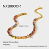 Pulsera de Zirconia Cuadrada Colorida de Lujo Accesible Ins Europea y Americana Cadena de Tenis de Acero Inoxidable Chapada en Oro de 18 Quilates Cadena Cruzada Joyería de Puntada