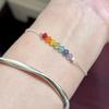 "Verão Arco-Íris" Pulseira de Zircônia Colorida Degradê Doce e de Alto Valor Nicho Pulseira de Temperamento de Alta Qualidade para Mulheres no Verão