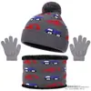 Amazon Transfronterizo Otoño e Invierno Nuevo Gorro de Lana Excavadora para Niños Guantes Gorro Bufanda Juego de Tres Piezas