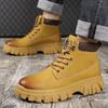 Botas Martin 2024 outono e inverno sola grossa botas casuais ruibarbo forrado de lã quente vento inglês botas de trabalho coreanas uma geração de cabelo