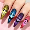 Dicas de Unhas Postiças Amêndoa Rosto de Fantasma Fofo Engraçado Halloween Olho de Gato Colorido Monstro Dicas de Unha Usáveis Incríveis Venda por Atacado