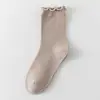 Calcetines de Media Caña para Niña 2026 Estilo Delgado Otoño Invierno con Bordes Fruncidos para Recién Nacidos Calcetines para Bebé Primavera Otoño Ajuste Holgado No Aprietan las Piernas