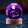 1 Pieza Luz de Noche Bola de Cristal con Rosa para el Día de San Valentín - Diseño de Amor Grabado con Láser Decoración con Temática de Amor