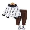 Traje deportivo para niños Dibujos animados 2024 Nuevo Vestido de otoño Guapo Conjunto de dos piezas de primavera y otoño para niños y bebés