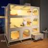 Vila para Gatos com Banheiro Integrado, Estilo Gaveta, Espaço Extra Grande, Armário Luxuoso para Gatos, Um Quarto, Uma Sala de Estar, Um Banheiro, Gaiola para Gatos Doméstica