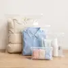 Bolsas con Cremallera para Ropa, Bolsas de Embalaje de Plástico Translúcido CPE, Etiquetas de Advertencia Transfronterizas, Ropa Interior, Ropa para Niños, Suéteres, Bolsas Transparentes de PE
