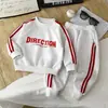 Conjunto de Sudadera Nueva de Primavera y Otoño para Niños y Niñas, Ropa Deportiva Casual Engrosada con Estampado de Letras, Conjunto de Dos Piezas