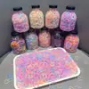 Gomas Elásticas Pequeñas Desechables en un Frasco, Color Caramelo, Alta Elasticidad, No Dañan el Cabello, Sujetadores de Cabello Simples y Versátiles para Bebés
