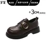 Mocassins de Couro Genuíno com Solado Grosso Feminino Estilo Britânico Bico Redondo Para o Trabalho Sapatos Pequenos de Couro Estilo College Sapatos Individuais JK Japoneses Sapatos Mary Jane