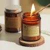 Velas perfumadas em frasco marrom 6*8, feitas sob medida com óleos essenciais vegetais e cera de soja, peças decorativas perfumadas, presentes de aniversário