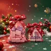 Bolsa de Dulces Navideña de Nuevo Estilo Transfronteriza Estampado en Caliente Cinta Dorada Moño Bolsa de Malla Bolsa de Empaque para Regalo de Galletas de Fiesta Bolsa de Regalo