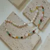 Collar Apilado de Cuentas de Colores para Mujer Piedra Amazónica Estilo Ins Nicho Elegante Moderno Collar de Perlas y Piedras de Colores Venta al por Mayor