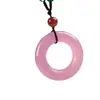 Pingente de Anel da Paz de Calcedônia Cristalina para Homens e Mulheres, Anel de Ágata Jade, Pingente de Anel Fivela da Paz Donut, Suprimento Vivo