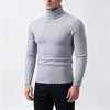 Comércio Exterior Outono/Inverno 2026 Suéter Masculino de Tricô Trançado Estilo Coreano Slim Gola Alta Camada Base Malha Roupa Íntima