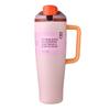 Taza Termo de Acero Inoxidable 304 Transfronteriza Gran Capacidad 40oz Asa Taza de Hielo Portátil para Coche Taza de Coche con Popote