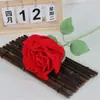 Flor de Lana Tejida a Mano Producto Terminado Rosa Tailandesa Regalo del Día de San Valentín Chino Flor de Lana Tejida Flor de Lana Simulada