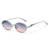 Gafas de sol retro metálicas ovaladas para mujer, gafas de sol de moda, gafas de estilo simple nuevo europeo y americano, celebridad de internet transfronteriza