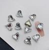 Nuevos Pedrería para Uñas con Base Puntiaguda Super Brillantes Corazones Blancos Transparentes Lágrimas Pedrería Irregular 3D Joyería para Uñas al por Mayor