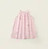 Vestido de Gaze de Algodão Sem Mangas para Meninas 2026 Novo Estilo de Verão Vestido Regata Floral Sem Mangas para Meninas Vestido de Outerwear para Bebê