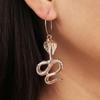 Joyería Transfronteriza Europea y Americana Geometría Distorsionada Pendientes Hip-hop para Mujer Pendientes Largos Exagerados con Forma de Serpiente en Relieve