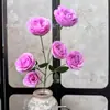 6 Rosas Exquisitas, Rosas Artificiales, Decoración para Bodas, Hoteles, Estudios Fotográficos, Flores Artificiales Estilo Jardín de Monet, Flores Artificiales Decorativas