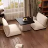 Set de Renovación de Mirador Estilo Japonés: Mesa de té pequeña para balcón de moda integrada con sofá perezoso y tatami para una persona