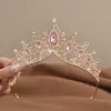 Tiara Coroa de Aniversário Infantil com Enfeites de Cristal e Diamante, Acessórios de Coroa para Casamento de Noiva, Tiara de Casamento para Meninas de Performance e Passarela
