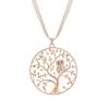 Joyería Transfronteriza Europea y Americana Venta Directa AliExpress Collar de Animal Búho Incrustado de Diamantes Árbol de la Vida Hueco Creativo Cadena de Lana