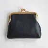 Bolsa de monedas tipo beso coreana para mujer, Mini monedero de cuero suave para llaves, Bolso de clip simple para monedas, Bolsa de almacenamiento portátil, Ligero