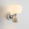 Lámpara de pared de calabaza para mesita de noche de dormitorio Protección ocular Estilo retro francés color crema Lámpara de ambiente para pared de fondo de sala de estar sala de libros infantiles