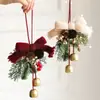 Adornos de Navidad Cascabeles Pequeños Lazos de Terciopelo Escena de Árbol de Navidad Piña Suministros de Decoración Piezas Pequeñas Colgantes Decorativas