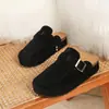 25 Chinelos Casuais Retro Fechados Estilo Birkenstock para Mulheres, Sapatos Deslizantes Grossos para Uso Externo, Chinelos com Sensação Fresca