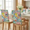 Nueva Funda de Silla Estilo Ins Floral Primavera y Verano Funda de Silla de Algodón Lino Media Cubierta Funda de Silla para el Hogar